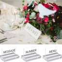Acrylic Name Card Holder 10 PCS Acrylic Place Card Holder, Clear Acrylic Sign Holder Table Number Holder with Blocks for Sign /Name /Menu /Numbers
