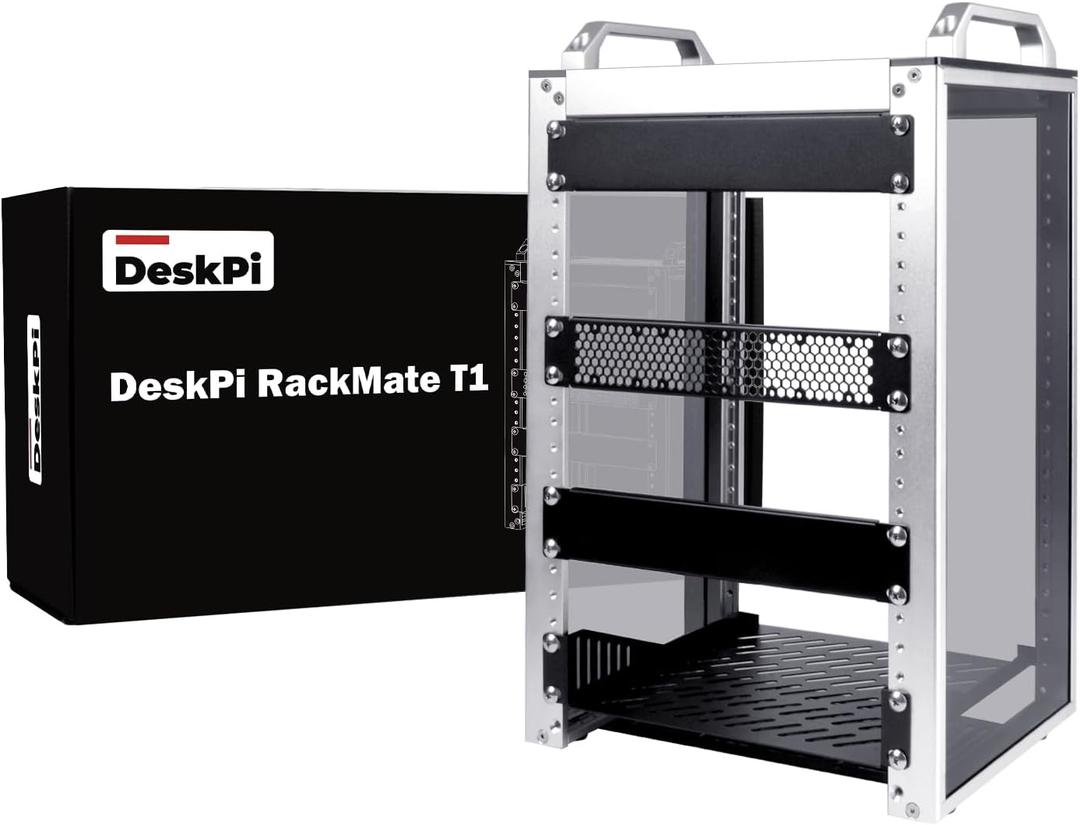 GeeekPi 8U Server Cabinet, 10 inch Server Rack for Network, Servers, Audio, and Video Equipment, DeskPi RackMate T1 Rackmount, 7.87 inch Depth (Silver)