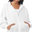 florence by mills womens Cozy Crush Oversized Zip Hoodie (X-Large, White)