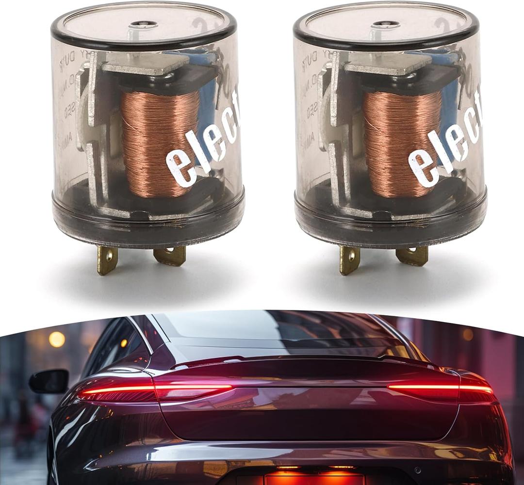2 PCS Car 2 Pin 12V Flasher, Round Waterproof Flame Retardant Housing LED Flasher Relay, Plug and Play Turn Signal Bulb Super Flasher, Universal for Cars Modification Accessories (Transparent) 2 PCS Car 2 Pin 12V Flasher, Round Waterproof Flame Retardant Housing LED Flasher Relay, Plug and Play Turn Signal Bulb Super Flasher, Universal for Cars Modification Accessories (Transparent)
