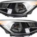 Dasbecan Halogen Headlight Compatible With Kia Soul 2014-2019 Left+Right Side Headlights Assembly Chrome Housing Replaces# 92101B2270 92102B2270 KI2502167 KI2503167(W/O Bulbs)