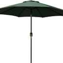 Blissun 9' Outdoor Patio Umbrella, Outdoor Table Umbrella, Yard Umbrella, Market Umbrella with 8 Sturdy Ribs, Push Button Tilt and Crank