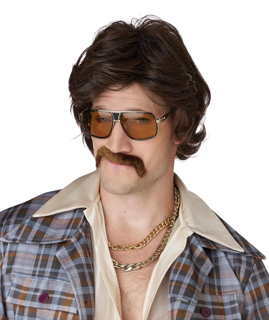California Costumes Men's 70's Mustache and Wig