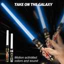 TOY Life Light Up Saber 2 Pack Light up Saber for Kids Extendable Light Up Toy Sword for Kids Lightsavers with Motion Sensitive FX Sound Dark Saber for Adults Kids Halloween Dress Up Parties Gifts