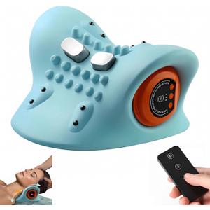 2025 New Neck Massager Rechargeable Portable Massage Pillow, Low-Frequency Pulse Massage Technology, Constant Temperature Hot Compress Function, with Remote Control