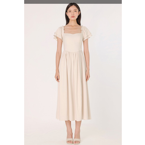 Women's Summer Sleeveless Halter Midi Dress 2025 Off Shoulder High Waist Swing Flowy Beach Long Dresses, S
