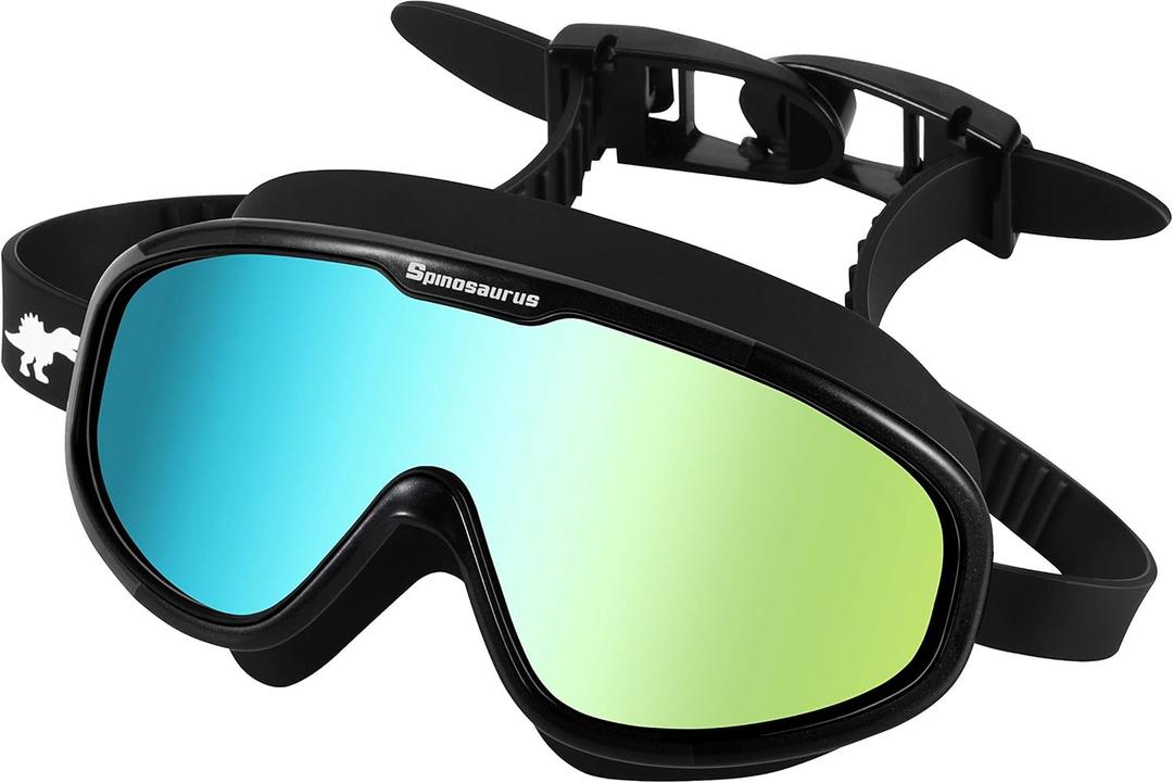 Spinosaurus Swim Goggles, Swimming Goggles-Fashionable Anti UV Anti Fog Wide Frame Swim Goggles for Adults
