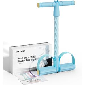 Pedal Resistance Band with Handle,6-Tubes Elastic Pull Rope Fitness Foot Pedal Resistance Bands for Women Girls Bestie Yoga Pilates Exercise Legs Calves Waist Arms Abdomen (Blue)