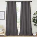 NICETOWN Blackout Curtains Shades Window Drapes - (Grey Color) W52 x L90, Double Panels, Blackout Draperies Window Treatment for Living Room