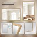 48"x30" Bathroom Mirror with Natural Wood Frame for Wall, Large Rectangle Vanity Mirror Rustic Farmhouse Decor Mirror, Anti-Rust Explosion-Proof, Hangs Horizontally or Vertically, Solid