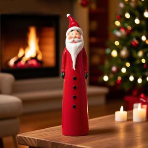 Christmas Decorations Santa Claus Figurines Christmas Table Ornaments Resin Cartoon Cute Santa Claus Statue Sculpture Winter Festive Xmas Gifts for Holiday Party Home Office Desktop Decoration