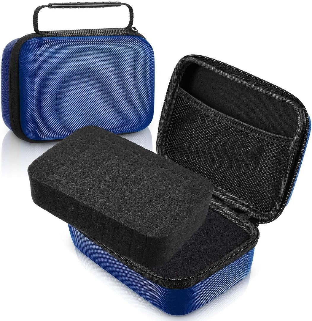 EVA Hard Case with Customizable Foam 7.1 x 4.7 x 3.1 Inch Protective EVA Carrying Case Shockproof Outdoor for Camera, Digital Products, Electronic Instruments with Knife, Blue