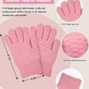 Senker Fashion Kids Winter Beanie Hat Scarf Gloves Set for Girls Boys Knit Warm Pompom Toddler Hats Mittens Neck Warmer (Pink)