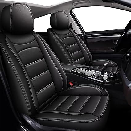 Car Seat Covers Fit for Kia Seltos 2021-2024 2025: Full Set Luxury Leather Automotive Seat Covers, Car Seat Protector(5 Seats, Black)