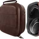 Geekria Shield Headphones Case Compatible with Sennheiser HD 550/505/599/598/560S/559/558/555/400 Pro, Replacement Hard Shell Travel Carrying Bag with Cable Storage (PU Brown)