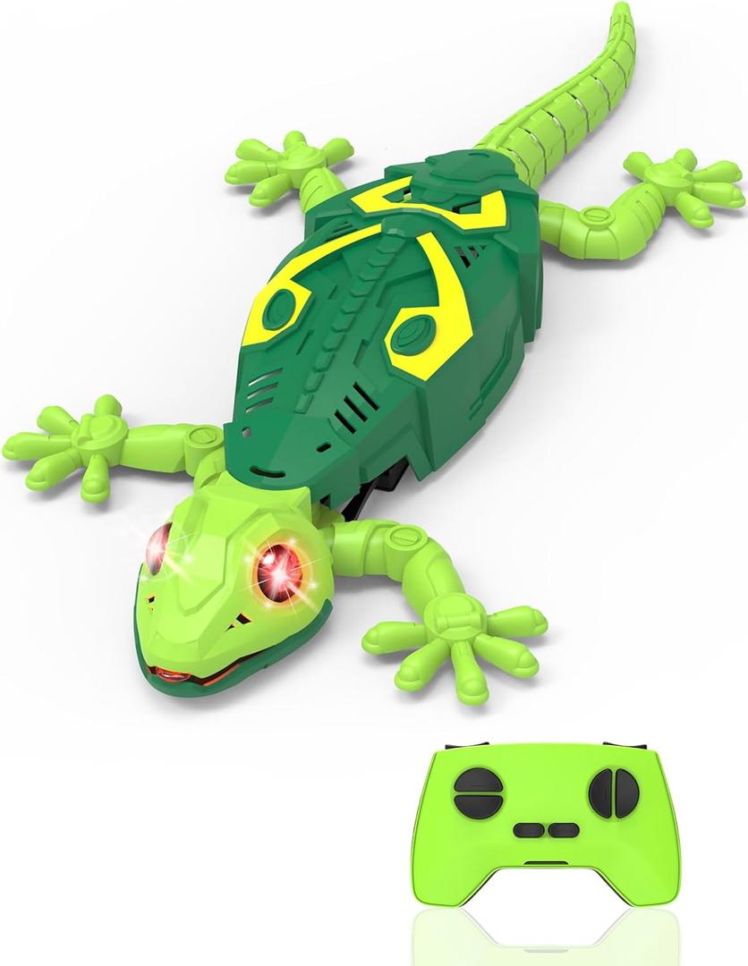 Wall Climbing Lizard,Wall Crawler Robot Gecko Remote Control,Floor Ceiling Crawling Electric Lizard Rc Car Toy,Cool Kids Toys,Easter Birthday Gifts for 3 4 5 6 7 8 9 10+ Year Old Boys Girls Teens (Green)