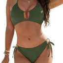 Blooming Jelly Womens Bikini Sets Two Piece Cheeky Swimsuits Curvy Cutout String Bathing Suits, Size L