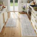 KIMODE Kitchen Mats for Floor Anti Fatigue, Grey Boho Vintage Kitchen Rugs | Cushioned Kitchen Floor Mats, Comfort Standing Mat, Padded Kitchen Floor Mat for Sink Laundry Office Desk 20"x71"+20"x32"