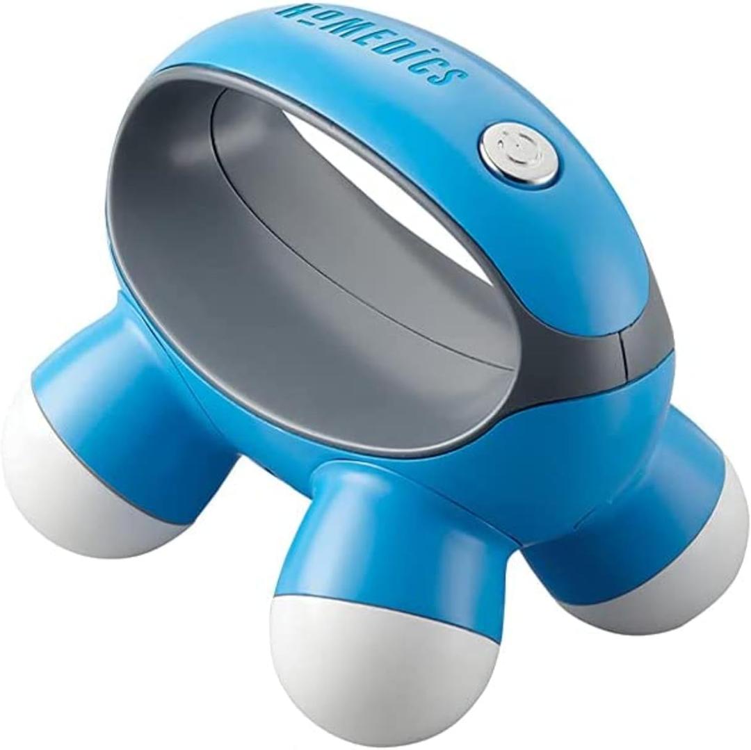 HoMedics, Quatro Mini Hand-Held Massager with Hand Grip, Battery Operated Vibration Massage, 4 Massage Nodes, Powered by 2 AAA Batteries (Included), Assorted Colors (Pack of 1)