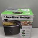 Hamilton Beach 6 Quart Slow Cooker with Space-Saving Folding Handles, 3 Heat Settings, Dishwasher Safe Stoneware Crock and Glass Lid, Black (33664)