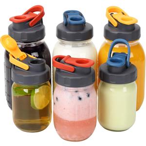 Soligt 6 Pack Mason Jar Lids, Regular Mouth Pour Spout Flip Cap Lids for Ball Brand Mason Jars, Leak Proof Airtight for Drinking Salad Dressing & Food Storing (jars are not included)