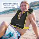 Inflatable Snorkel Vest Adults, Portable Snorkel Jacket, Buoyancy Vest for Snorkeling, Swimming, Kayaking, Boating, Safety Load Up to 220 Ibs