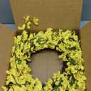 20 Inch Spring Wreath for Front Door, Yellow Forsythia Spring Wreath for Farmhouse Rustic Grapevine Blossom Cluster Festival Celebration Front Door Wall Window Party Decoration Home Dcor