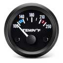 BLLYOGU 2" 52mm Water Temperature Gauge 100-250℉ with Sensor, 12V Digital Temp Meter Kit for Marine, Boat, Car, Truck, Automotive Engine Cooling System (Black)