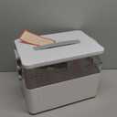 3-Tier Medicine Organizer - Portable Medicine Cabinet with Plastic Handle, Multipurpose Medical Box with Pill Box, Empty First Aid Kit for Home (8.66 x 9.46 x 13.42 inches)