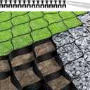 2" Depth Ground Grid 17FTx9FT Gravel Stabilizer Grid,Geo Grid Permeable Pavers Base,Geocell Geogrid for Retaining Wall,Slopes,Grass,Walkway,Shed Base,Driveway,Patio,1885 lbs per sq ft Load (Black - 9 x 17 FT)
