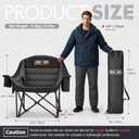 Overmont Oversized Camping Chair for Adults - 400lbs Support Heavy Duty Padded Folding Chair with Cooling Bag Cup Holder Side Pocket Carry Bag - Comfortable Portable for Outdoor Garden Sports Beach