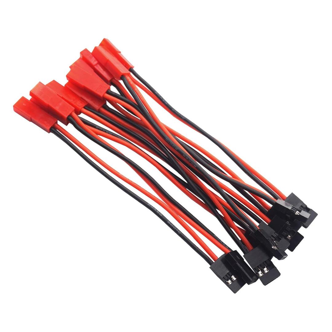 10Pack ShareGoo 10CM 20AWG JST Female Plug to JR Male Servo Receiver Connector Adapter Cable for RC Car FPV Boat Lipo Battery RC Car Led Lights Cooling Fans