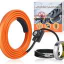 FANOVO Heat Tape for Water Pipes, 6ft Pipe Heat Tape with Thermostat, Self Regulating Heat Tape Cable, Freeze Protection Heating Cable Wrap for Water Pipes, Used for Metal Plastic Pipes and Roof RV