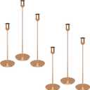 ChefBee 6PCS Gold Tall Candle Candlestick Holder, Taper Pillar Candle Sticks Stand Holders Decor, Centerpiece Dining Table Wedding Festive Fireplace Mantle Vintage Room Decorations, Housewarming Gift