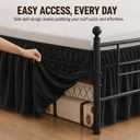 Vocander Black Split Corner Bed Skirt for King Beds 14 Inch Drop, Adjustable Elastic Dust Ruffles for Metal Frame, Adjustable Tailored Bedskirts Fade & Wrinkle Resistant