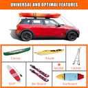 MeeFar Universal Car Soft Roof Rack Pads Luggage Carrier System for Kayak Surfboard SUP Canoe Include 2 Heavy Duty Tie Down Straps, 4 Tie Down Rope, 4 Quick Loop Strap and Storage Bag