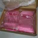 Minatee 150 Pieces Disposable Cutlery Set Plastic Silverware Heavy Duty Utensil Sets 50 Forks 50 Knives 50 Spoons for Home Office School Party Picnics Restaurant Outdoor Events(Pink)