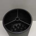 Kitchen Utensil Holder Extra Large 360Rotating For Counter Organizer Stainless Steel Storage Cooking Silverware Caddy 3 Compartment Flatware Spoon Spatula Tool Cutlery Container Black