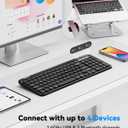 TECKNET Wireless Keyboard Bluetooth & 2.4G USB, Up to 4-Device Connection, USB C Rechargeable Battery, Quiet Typing, Compact Layout, 7 Ergonomic Tilt, Compatible with Windows/Android/iOS, Black