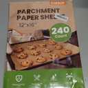 CAREGY 240Pcs Unbleached Parchment Paper Sheets, 12 x 16 Inch,Precut Non-Stick Parchment Paper for Baking,Cooking, Grilling, Air Fryer and Steaming,Fit for Half Sheet Pans