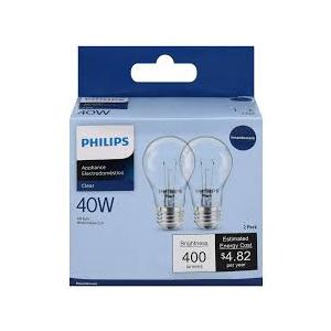 Philips 40W A15 Soft White Incandescent Appliance 2Pack