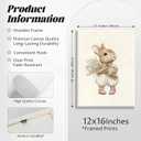 Pink Nursery Wall Art Baby Girl Canvas Wall Decor Vintage Poster Bunny Flower Wall Art Antique Preppy Pictures Animal Floral Prints Kids Swans Painting for Girls Room Bedroom 12x16x6 Inch Framed