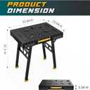 Express Folding Work Table, Easy Setup Portable Folding Work Table & Portable Folding Workbench, 34" W x 25" D x 31" H Lightweight Versatile Clamping Worktable for Garage/Wood Shop (Yellow)