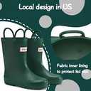 mysoft Kids Rain Boots for Girls Boys Toddler Waterproof Rubber Cute Printed with Easy-On Handles Green 12