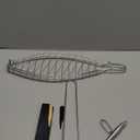 Fish Grill Basket, Large Fish Grilling Rack for Grill Fish Vegetables Shrimp, Folding Stainless Steel Grill Basket with Removable Wooden Handle & Basting Brush