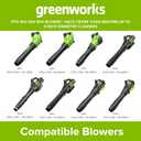 Greenworks Gutter Cleaning Kit - Up to 11 ft reach - Compatible with Greenworks 40V, 60V & 80V Blowers with 450+ CFM up to 5-inch diameter