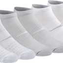 Saucony Men's Multi-Pack Mesh Ventilating Comfort Fit Performance No-Show Socks, White Repreve (6 Pairs), Large