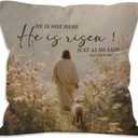 He is Risen Easter Throw Pillow Covers - Christian Religious Easter Lamb Decor, Esus and the Lost Lamb Pillow Covers for Home Bedroom Couch