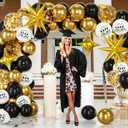 50pcs Black & Gold Graduation Balloons Kit - Class of 2026 Party Decoration with 22inch Starburst Balloon for Prom, Graduation Party, Birthday, Anniversary, Wedding, Retirement, Bachelorette