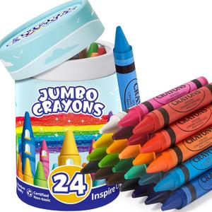 Officygnet 24 Colors Jumbo Crayons for Toddlers, Easy to Hold Large Crayons for Kids, Non-Toxic Big Crayon for Kids Coloring & Art Supplies, Ideal Birthday Gift Easter Party Favor for Boys Girls